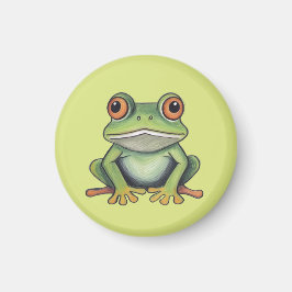 Buntstiftzeichnung Frosch Magnet