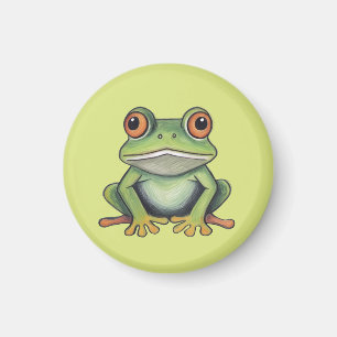 Buntstiftzeichnung Frosch Magnet