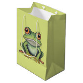 Buntstiftzeichnung Frosch Mittlere Geschenktüte (Vorderseite Schrägansicht)