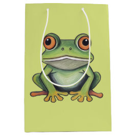 Buntstiftzeichnung Frosch Mittlere Geschenktüte