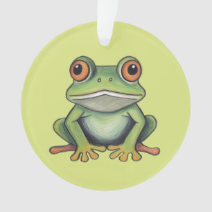 Buntstiftzeichnung Frosch Ornament