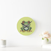 Buntstiftzeichnung Frosch Runde Wanduhr (Zuhause)
