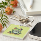 Buntstiftzeichnung Frosch Schlüsselanhänger (Vorderseite rechts)