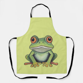 Buntstiftzeichnung Frosch Schürze