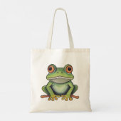 Buntstiftzeichnung Frosch Tragetasche (Rückseite)