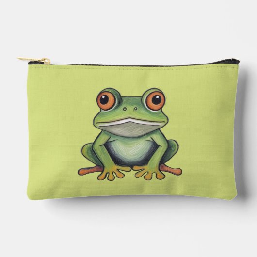 Buntstiftzeichnung Frosch Zubehörtasche (Vorderseite)