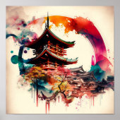 Bunttempel Japan Poster (Vorne)