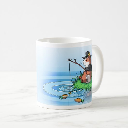 Bunty das Meerschweinchen geht Karotten-Fischen Kaffeetasse (VorderseiteRechts)