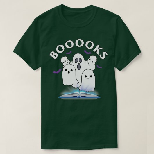 Buoks Ghost Halloween Bookworm Librarian Funny Ha T-Shirt (Design vorne)