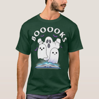 Buoks Ghost Halloween Bookworm Librarian Funny Ha T-Shirt