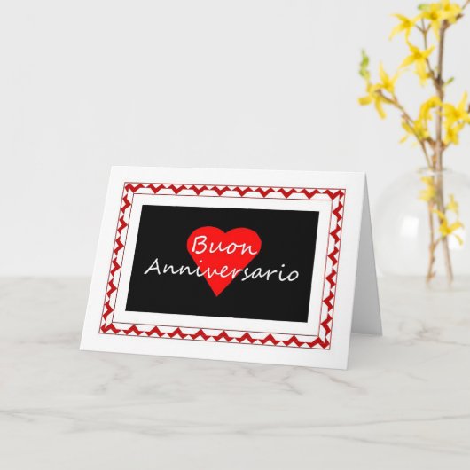 Buon Anniversario - glücklicher Jahrestag in Karte (Gelbe Blume)