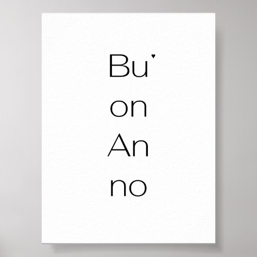 Buon Anno - minimalistic typography poster (Vorne)