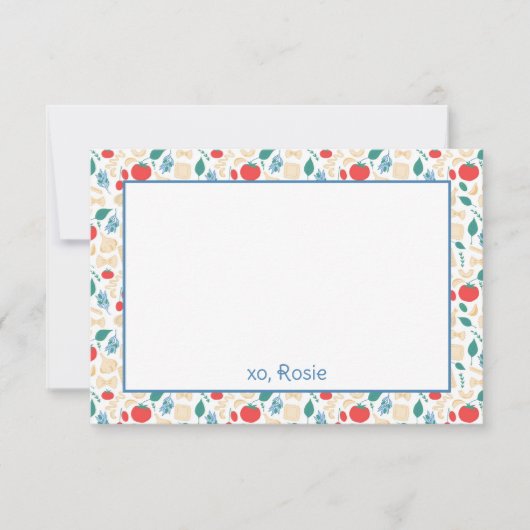 Buon Appetit Bunte Pasta Geburtstagsgeschichten Dankeskarte (Vorderseite)