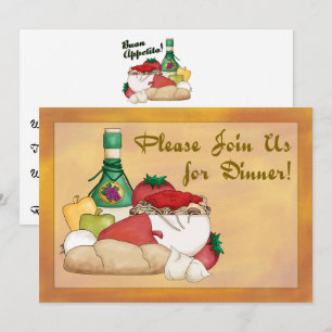 Buon Appetit Italienisches Food Wine Dinner Einlad Einladung