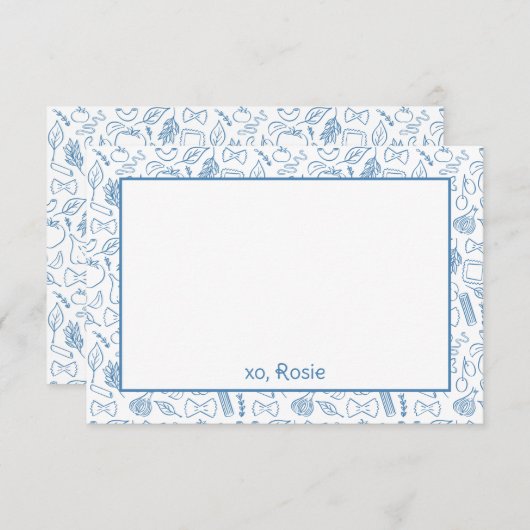 Buon Appetit Pasta Personal Stationery oder Dankeskarte (Vorne/Hinten)