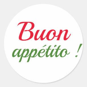 Buon appétito runder aufkleber