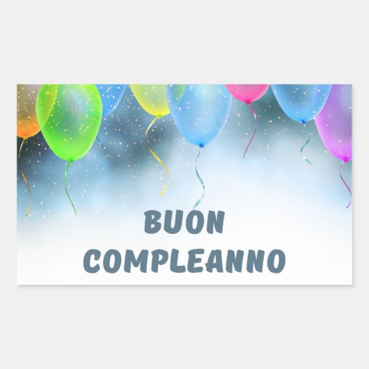 Buon companno, italienischer glücklicher Geburtsta Rechteckiger Aufkleber (Vorderseite)