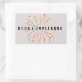 Buon companno, italienischer glücklicher Geburtsta Rechteckiger Aufkleber (Tasche)