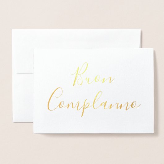 Buon Compleanno Calligraphy Gold Foil Card Folienkarte (Vorderseite mit Umschlag)