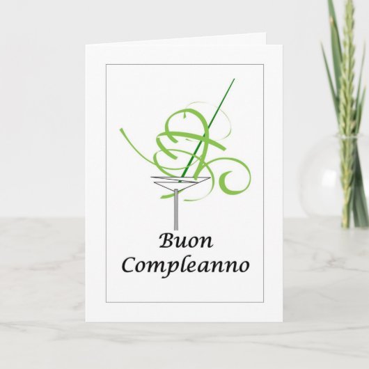 Buon Compleanno - Happy Birthday in Italian Card Dankeskarte (Vorderseite)