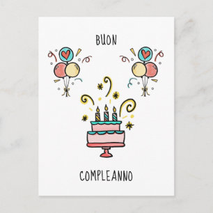 Buon Compleanno   Happy Birthday Postkarte