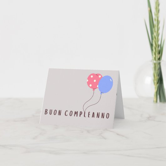 Buon Compleanno Italian Birthday Karte (Vorderseite)