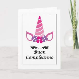 Buon Compleanno Unicorn - Italienische Karte