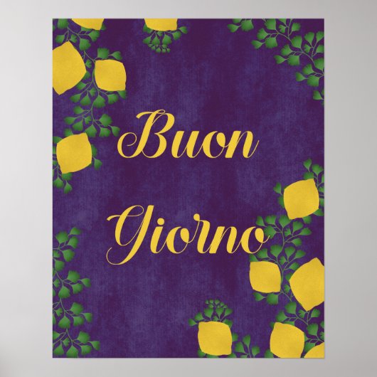Buon Giorno Lemon Floral - Inspirierte italienisch Poster (Vorne)