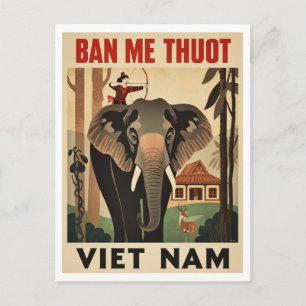 Buon Ma Thuot Elefant Vietnam Reise Postkarte