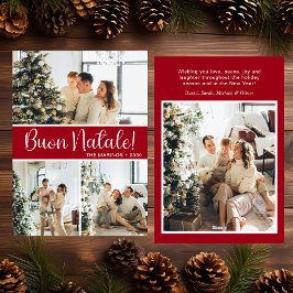 Buon Natale 4 Photo Flat Holiday Card Feiertagskarte