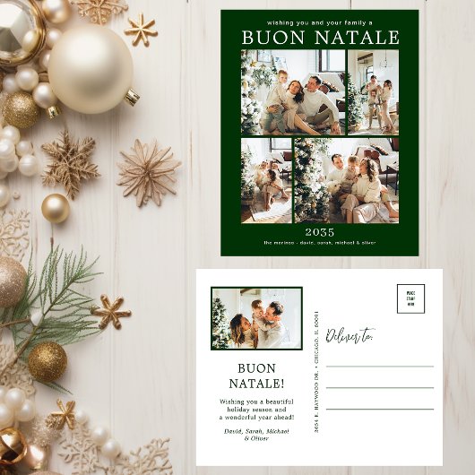 Buon Natale 5 Foto Feiertagspostkarte