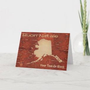 Buon Natale - Alaska auf der inneren Birch Bark Feiertagskarte
