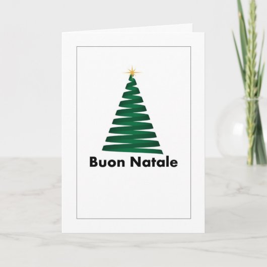 Buon Natale Albero Italienische Grußkarte Dankeskarte (Vorderseite)