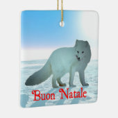 Buon Natale - Arctic Fox Keramikornament (Rechts)