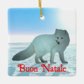 Buon Natale - Arctic Fox Keramikornament (Vorderseite)