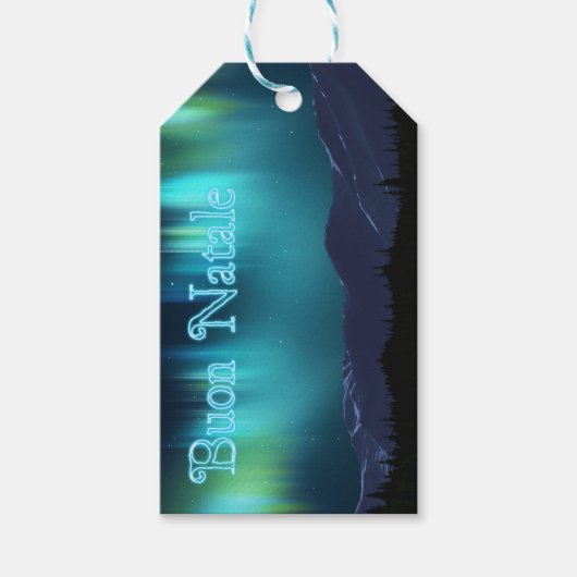 Buon Natale - Aurora Borealis Geschenkanhänger (Vorderseite)