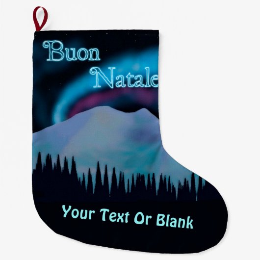 Buon Natale - Aurora Borealis Großer Weihnachtsstrumpf (Vorderseite)