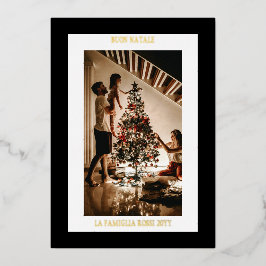 Buon Natale Black Gold Simple Modern Foto Folien Feiertagskarte