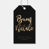 Buon Natale Black und Gold Chic Italienische Weihn Geschenkanhänger (Vorderseite)