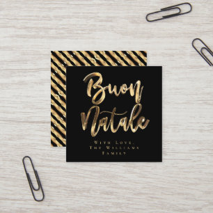 Buon Natale Black und Gold Italienische Weihnachte Quadratische Visitenkarte