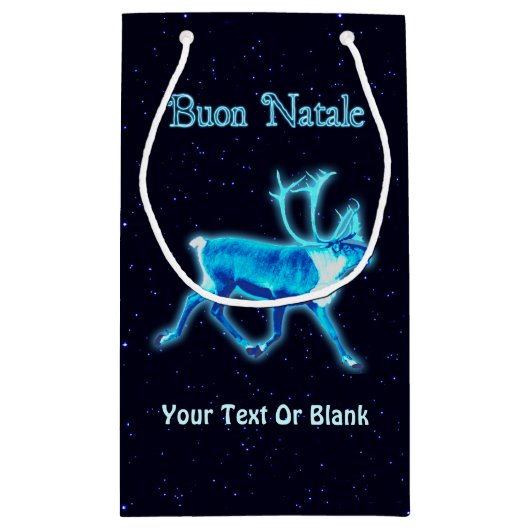 Buon Natale - Blue Caribbean (Reindeer) Kleine Geschenktüte (Rückseite)