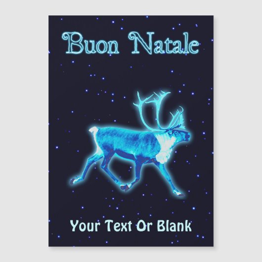 Buon Natale - Blue Caribbean (Reindeer) Magnetkarte (Vorderseite)