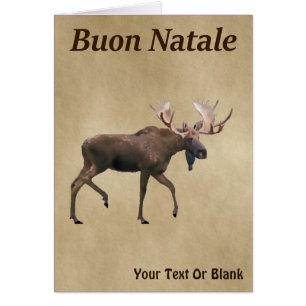 Buon Natale - Bull Moose auf altem Papier