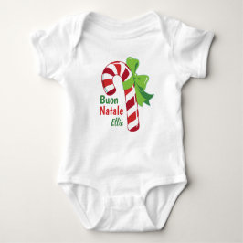 Buon Natale Candy Cane Babu Bodysuit Baby Strampler