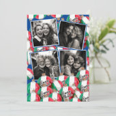 Buon Natale Christmas Gruß Royal Blue Invitati Einladung (Stehend Vorderseite)