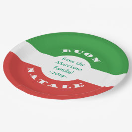 Buon Natale Christmas Party Italienische Flagge un Pappteller