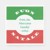 Buon Natale Christmas Party Italienische Flagge un Serviette (Vorderseite)