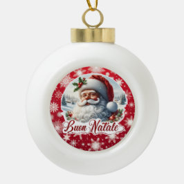 Buon Natale con Babbo Natale Keramik Kugel-Ornament