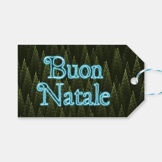 Buon Natale - Conifers Geschenkanhänger (Vorderseite (Horizontal))