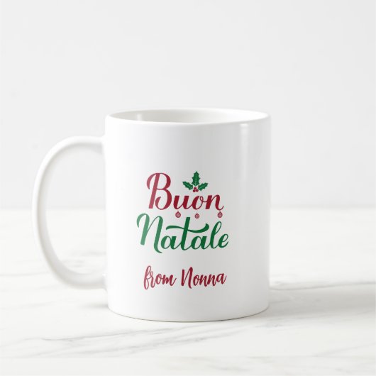 Buon Natale Custom Italian Christmas Kaffeetasse (Links)